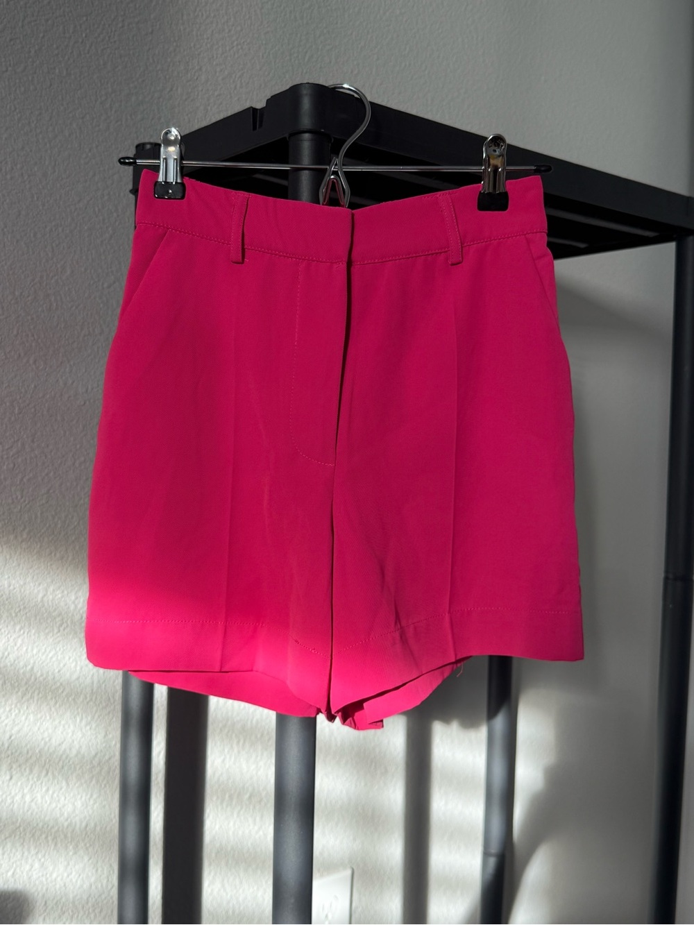 House of Harlow 1960 Hot Pink High-Waist Tailored Shorts